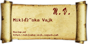 Miklóska Vajk névjegykártya